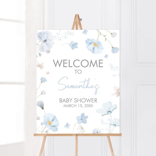 Blumenblauer Frühling Baby in Bloom Willkommen Poster