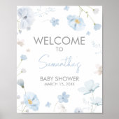 Blumenblauer Frühling Baby in Bloom Willkommen Poster (Vorne)