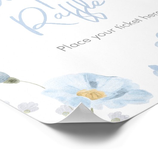 Blumenblauer Frühling Baby in blutwaschender Raffe Poster (Ecke)