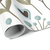 Blumenblauer Frühling Muster Hochzeit Geschenkpapier (Rolleneckpunkt)