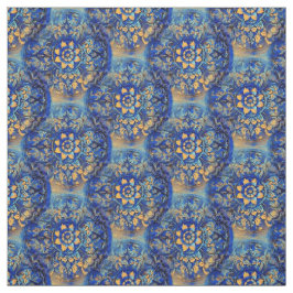 Blumenblauer Gelber Zirkel Stoff