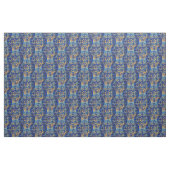 Blumenblauer Gelber Zirkel Stoff (Fat Quarter (45,7 x 55,9 cm))