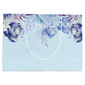 Blumenblauer Glitzer Hellblauer Happy Geburtstag G Große Geschenktüte (Rückseite)