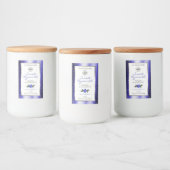 Blumenblauer Glitzer-Label-Logo Lebensmitteletikett (Flaschen)