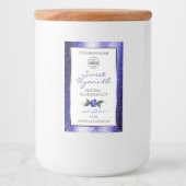 Blumenblauer Glitzer-Label-Logo Lebensmitteletikett (Vorderseite)
