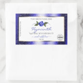 Blumenblauer Glitzer-Label-Logo Rechteckiger Aufkleber (Tasche)