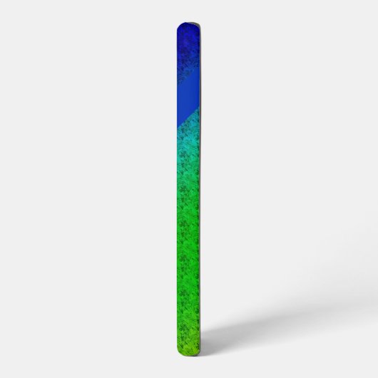 Blumenblauer grüner Regenbogen Diagonal Blendname Samsung Galaxy Hülle (Linke Seite)