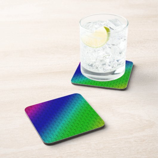 Blumenblauer grüner Regenbogen Gradient Diagonal B Getränkeuntersetzer (Rechte Seite)