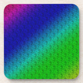Blumenblauer grüner Regenbogen Gradient Diagonal B Getränkeuntersetzer (Vorderseite)