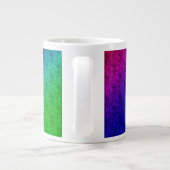 Blumenblauer grüner Regenbogen Gradient Diagonal B Jumbo-Tasse (Rückseite)