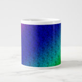 Blumenblauer grüner Regenbogen Gradient Diagonal B Jumbo-Tasse (Vorderseite)