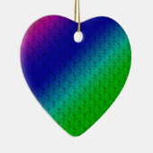 Blumenblauer grüner Regenbogen Gradient Diagonal B Keramikornament (Rechts)