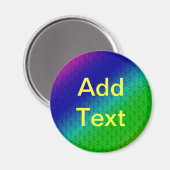 Blumenblauer grüner Regenbogen Gradient Diagonal B Magnet (Vorderseite/Rückseite)