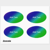 Blumenblauer grüner Regenbogen Gradient Diagonal B Ovaler Aufkleber (Blatt)