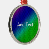 Blumenblauer grüner Regenbogen Gradient Diagonal B Silbernes Ornament (Rechts)