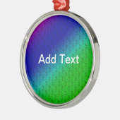 Blumenblauer grüner Regenbogen Gradient Diagonal B Silbernes Ornament (Links)