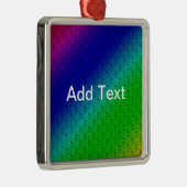 Blumenblauer grüner Regenbogen Gradient Diagonal B Silbernes Ornament (Rechts)