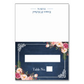 Blumenblauer Halbpension Hochzeitsplatz Tischnummer (Vorderseite)