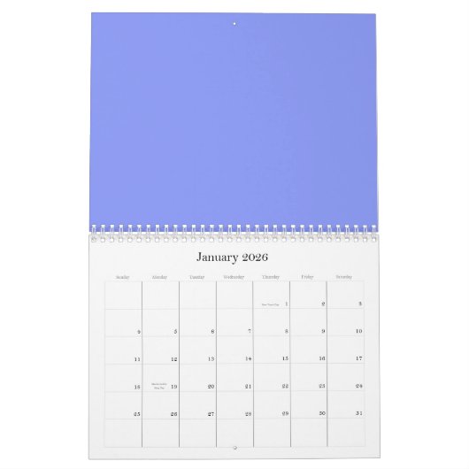 Blumenblauer Hintergrund eines Kalenders Kalender (Jan 2026)