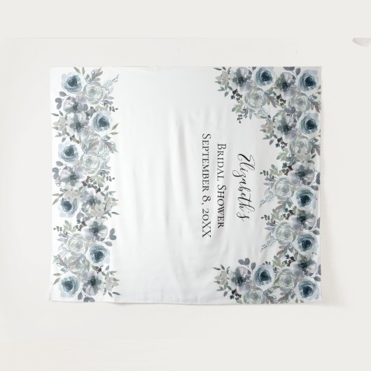 Blumenblauer Hintergrund Foto Prop Brautparty Wandteppich (Vorderseite (Horizontal))