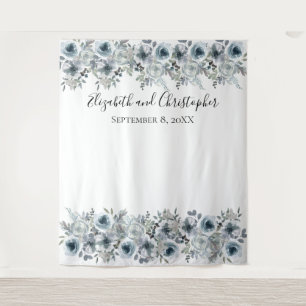 Blumenblauer Hintergrund Foto Prop Polterabend Wandteppich