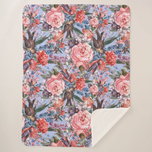 Blumenblauer Hintergrund Rose Hyacinth Wilde Blume Sherpadecke (Vorderseite)