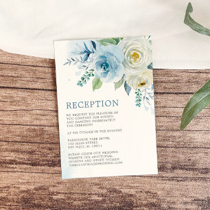 Blumenblauer Hochzeitskarte der Rose Dusty Begleitkarte