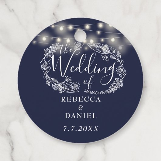 Blumenblauer Hochzeitstag Geschenkanhänger (Rückseite)