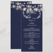 Blumenblauer Hochzeitstag Menükarte (Vorne/Hinten)