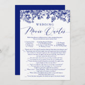 Blumenblauer HochzeitswettbewerbS Bridal Game Einladung (Vorne/Hinten)