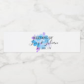 Blumenblauer Hochzeitwasserflasche Wasserflaschenetikett (Einzelnes Label)