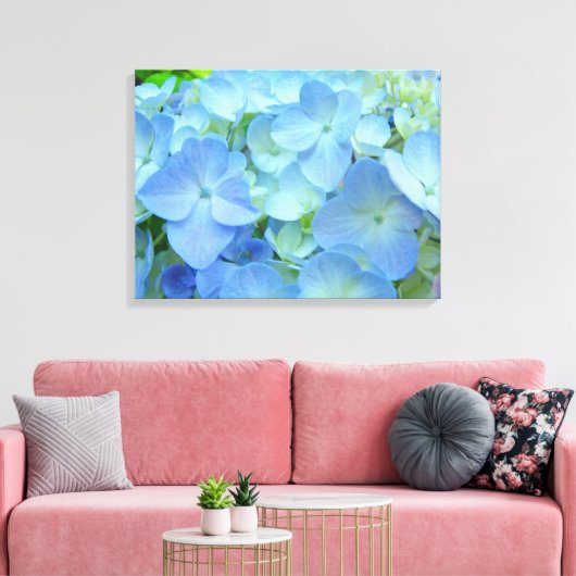 Blumenblauer Hydrangea Blume Kunstdrucke Leinwanddruck (Insitu (Wohnzimmer))