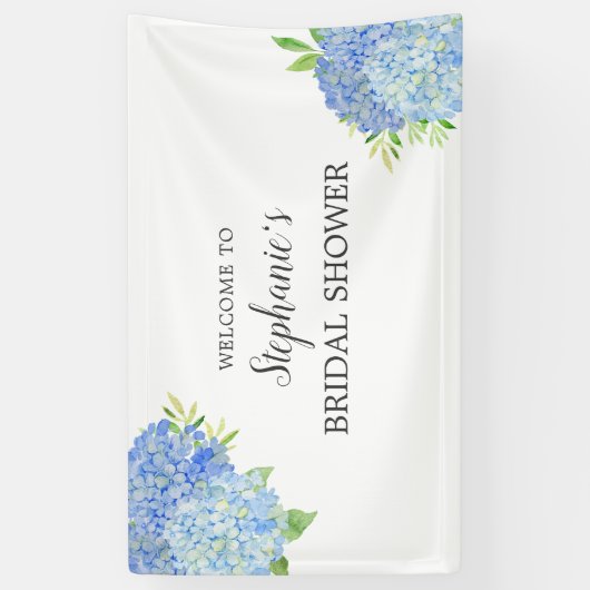 Blumenblauer Hydrangea-Brautparty Banner (Vertikal)