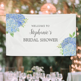 Blumenblauer Hydrangea-Brautparty Banner