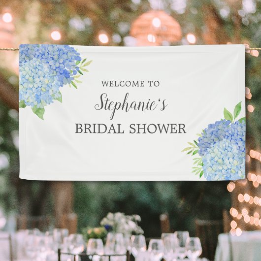 Blumenblauer Hydrangea-Brautparty Banner