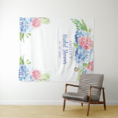 Blumenblauer Hydrangea Brautparty Hintergrund Wandteppich (Beispiel (Horizontal))