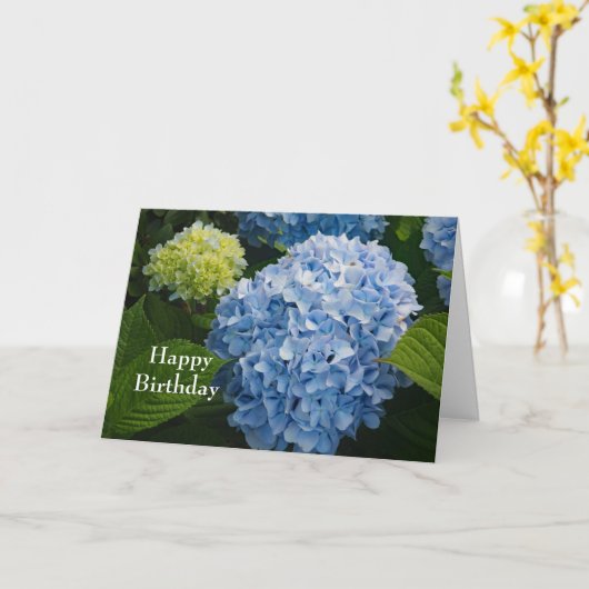 Blumenblauer Hydrangea Foto Geburtstag Karte (Gelbe Blume)