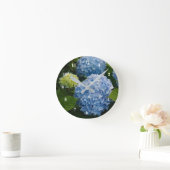 Blumenblauer Hydrangea-Foto Runde Wanduhr (Zuhause)