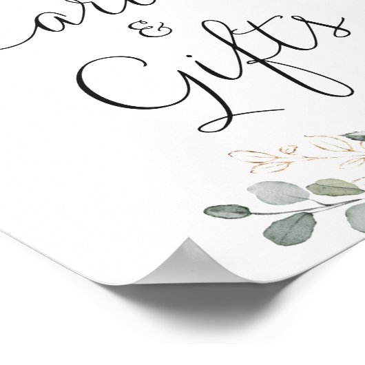 Blumenblauer Hydrangea Grüne Hochzeitskarten Gesch Poster (Ecke)