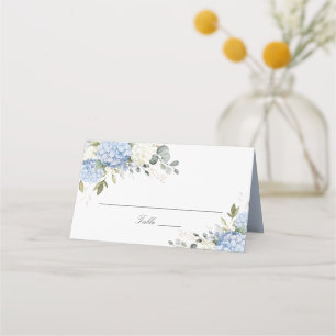 Blumenblauer Hydrangea Grüne Hochzeitsstimmung Pla Platzkarte