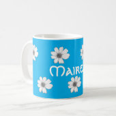 Blumenblauer Individuelle Name Kaffeetasse (Vorderseite Links)