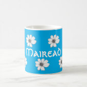 Blumenblauer Individuelle Name Kaffeetasse (Mittel)