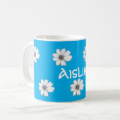 Blumenblauer Individuelle Name Kaffeetasse (Vorderseite Links)
