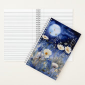 Blumenblauer Mond Wasserfarbe Custom Dream Journal Notizblock (Innen)