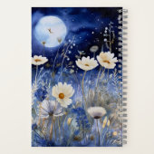 Blumenblauer Mond Wasserfarbe Custom Dream Journal Notizblock (Rückseite)