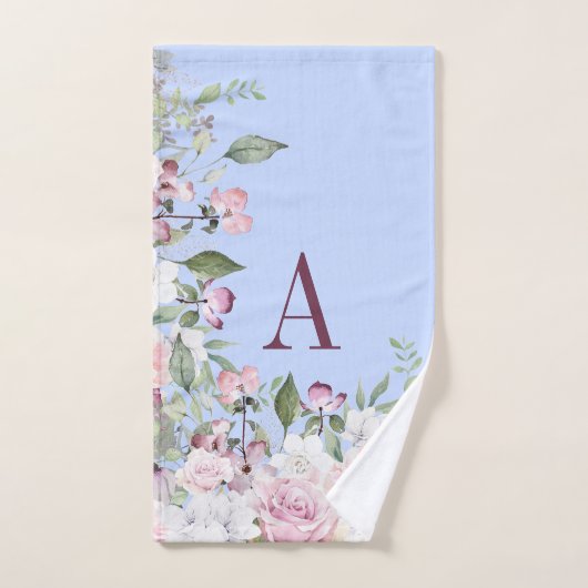 Blumenblauer Rosa Hübscher Muttertag Badhandtuch Set (Handtuch)