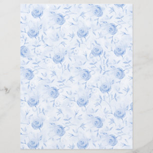 Blumenblauer Rose Damask Scrapbook Paper
