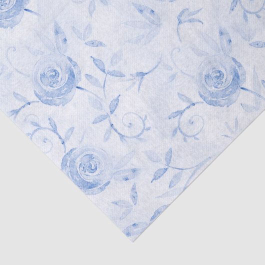 Blumenblauer Rose Elegante Damask Entdeckungsreise Seidenpapier (Ausschnitt)