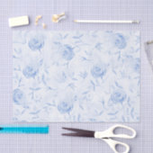 Blumenblauer Rose Elegante Damask Entdeckungsreise Seidenpapier (Handwerk)
