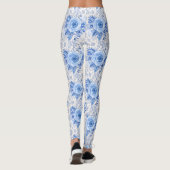 Blumenblauer Rose für Weiße Leggings (Rückseite)